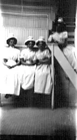 Four nurses serving overseas.