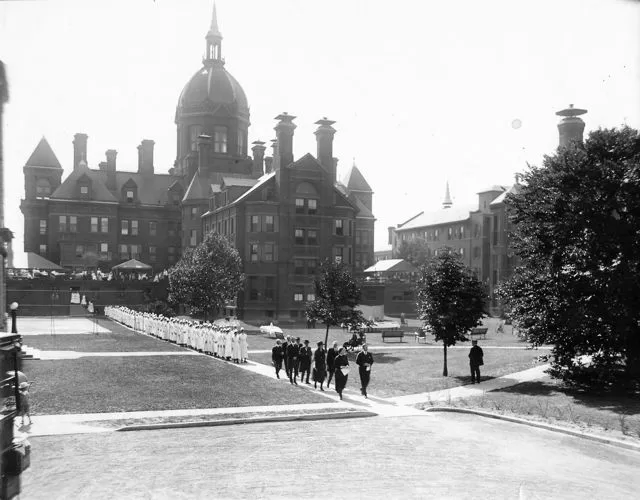 Campus photo of Johns Hopkins University taken on a visit for training or lectures.