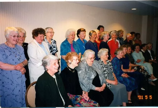 Group photo from VGH Nurses Reunion, class of 1951. Photo from May 2001, submitted from newsletter.